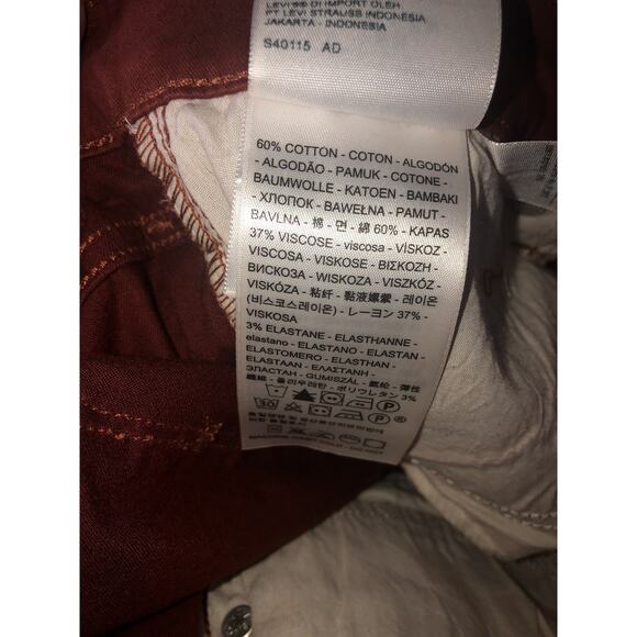 Levi’s Mid Rise Skinny Jeans Rust W29 L32 NWT - Picture 9 of 11